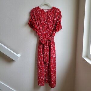 Max Studio Red Fit & Flair Dress, Medium